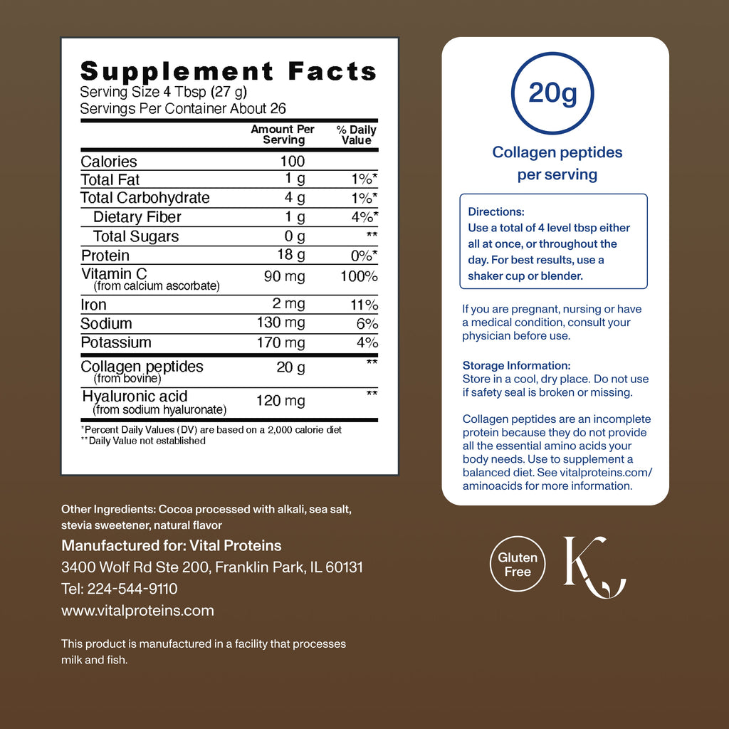 Chocolate Collagen Peptides Advanced - with Hyaluronic Acid & Vitamin C